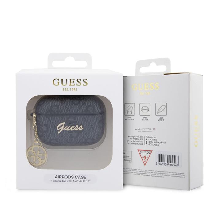 Чехол CG Mobile Guess 4G Script Metal Logo Charm для AirPods Pro 2 (2022) чёрный