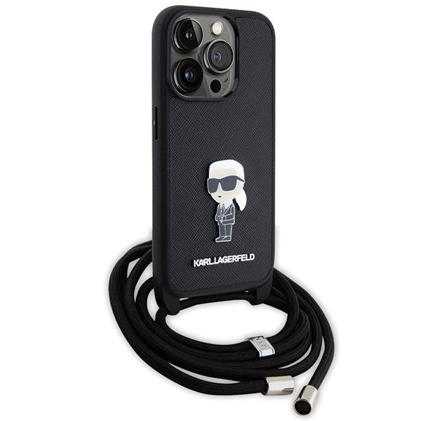 Чехол CG Mobile Lagerfeld Crossbody Saffiano для iPhone 15 Pro чёрный