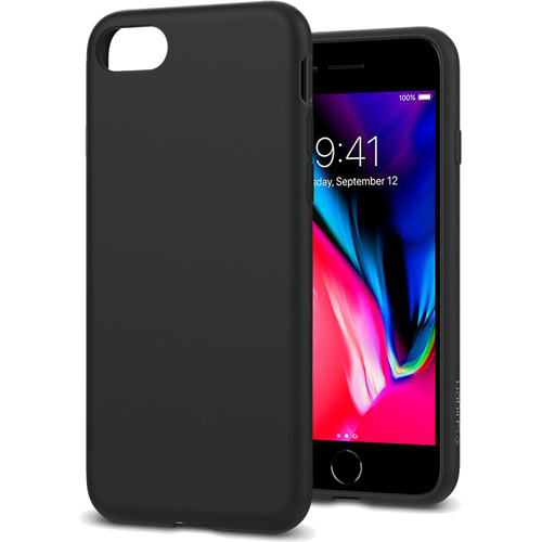 Чехол Spigen Liquid Crystal для iPhone 8/7 чёрный матовый (054CS22204)