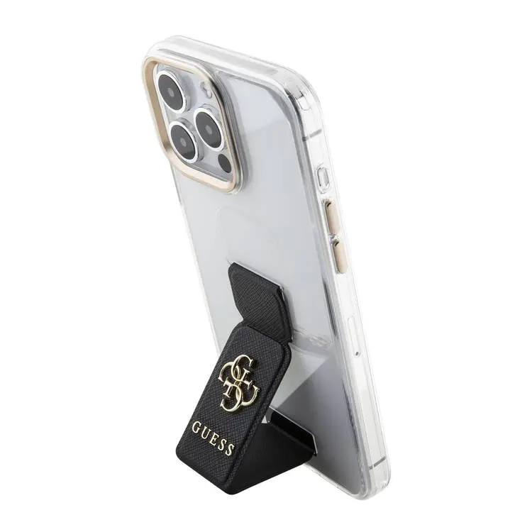 Чехол CG Mobile Guess Grip Stand Clear Case 4G Logo для iPhone 15 Pro прозрачный / чёрный