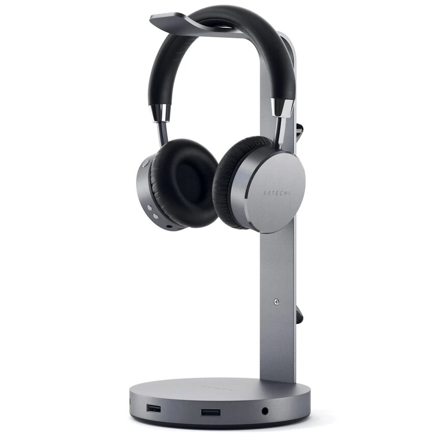 Подставка-хаб для наушников Satechi USB Headphone Stand серый космос (ST-UCHSHM)