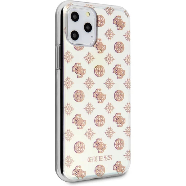 Чехол Guess 4G Peony Hard для iPhone 11 Pro Iridescent Silver
