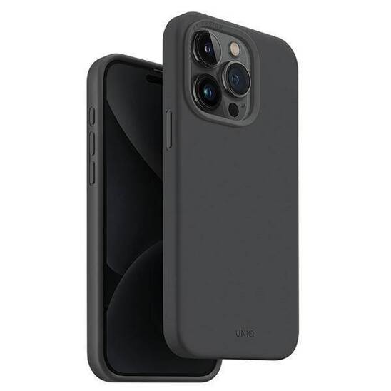 Чехол Uniq LINO MagSafe для iPhone 15 Pro тёмно-серый (Grey)