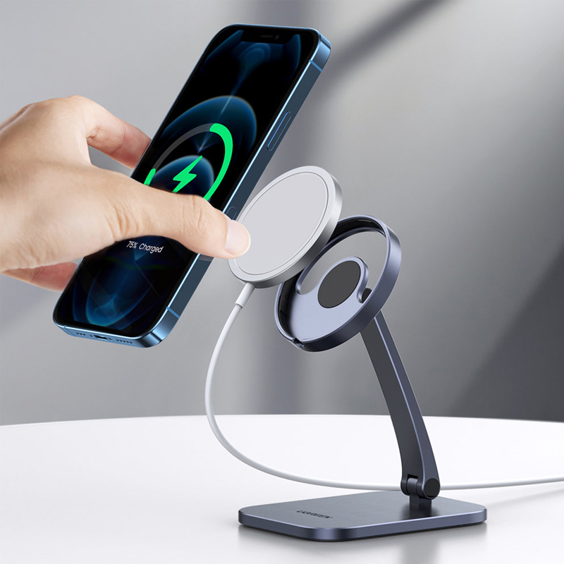 Держатель UGREEN LP472 Foldable Stand for Apple Original MagSafe Charger для зарядного устройства Magsafe серый космос (40290)