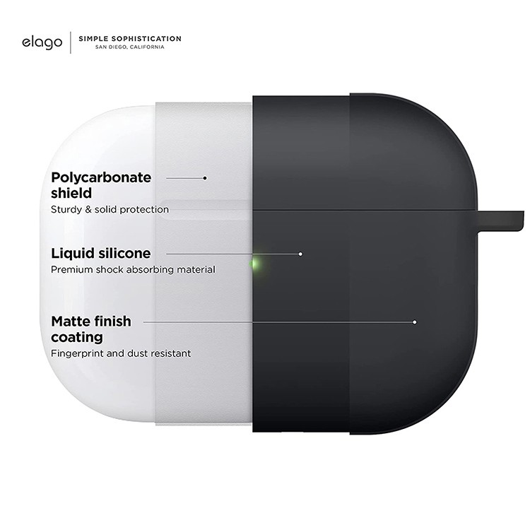Чехол Elago Liquid Hang Case для AirPods Pro 2 (2022) Чёрный (Black)