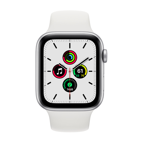 Умные часы Apple Watch SE 40 мм, алюминий серебристый, спортивный ремешок белого цвета