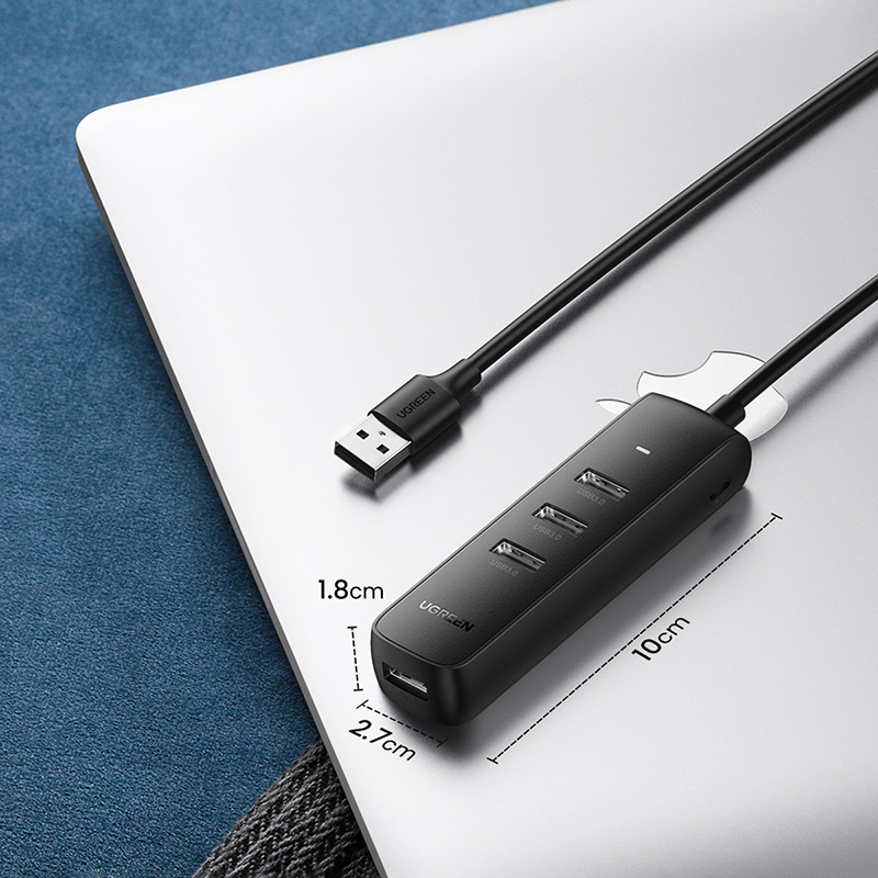 Хаб UGREEN CM416 (80657) USB 3.0 4-Port Hub (1 метр) чёрный