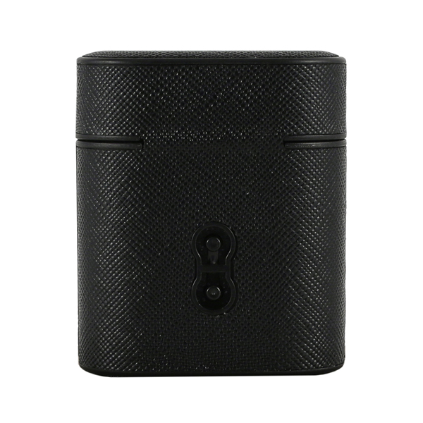 Чехол Guess Saffiano PU Leather Case Metal Logo для AirPods чёрный