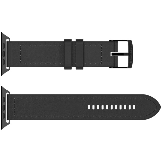 Ремешок SwitchEasy Hybrid для Apple Watch 42/44/45 мм чёрный силикон/натуральная кожа (GS-107-214-274-11)