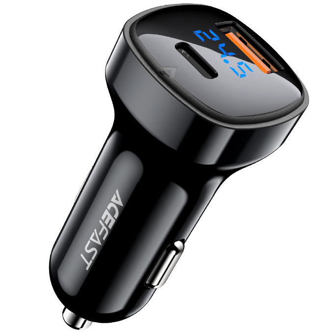 Автомобильное зарядное устройство Acefast B4 66W USB-C + USB-A Car Charger (AF-B4-BK)