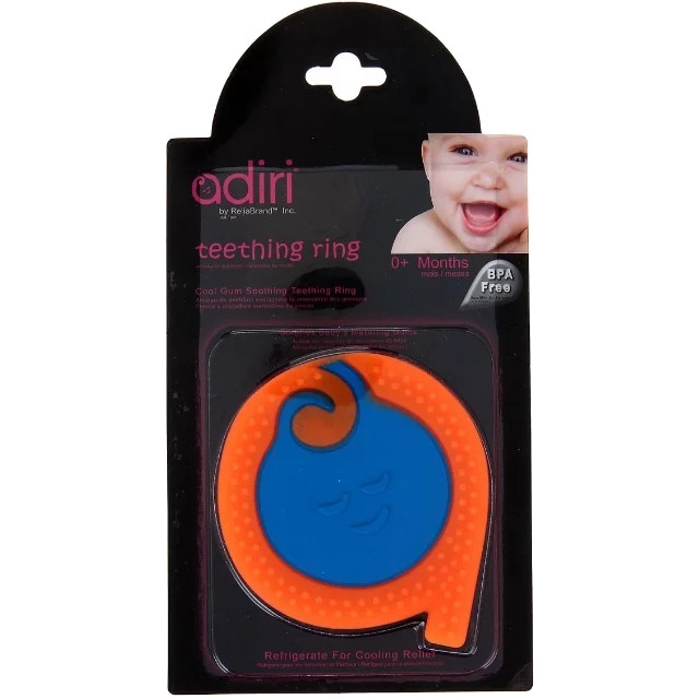 Прорезыватель для зубов Adiri A Teething Rings синий/оранжевый (Cyan-orange)