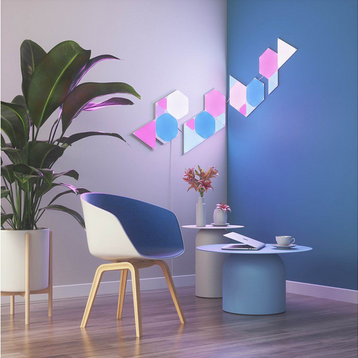 Дополнительные панели Nanoleaf Shapes Mini Triangles (без управляющего блока) 10 панелей (NL48-1001TW-10PK)