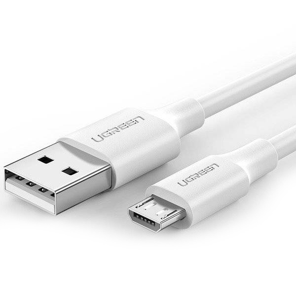 Кабель UGREEN US289 USB-A 2.0 to Micro-USB Cable Nickel Plating Nylon Braid (1 метр) белый (60141)