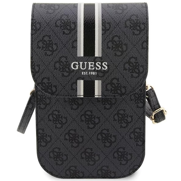 Сумка Guess 4G Printed Stripes для смартфонов чёрная (GUWBP4RPSK)