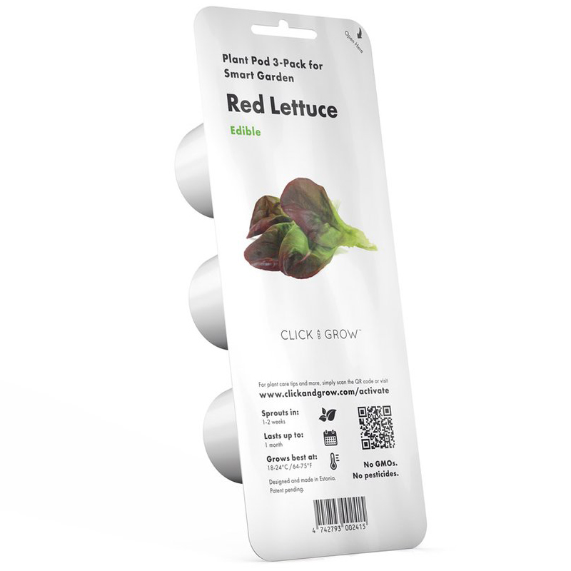 Набор картриджей для умного сада Click and Grow Refill 3-Pack Красный Латук (Red Lettuce)