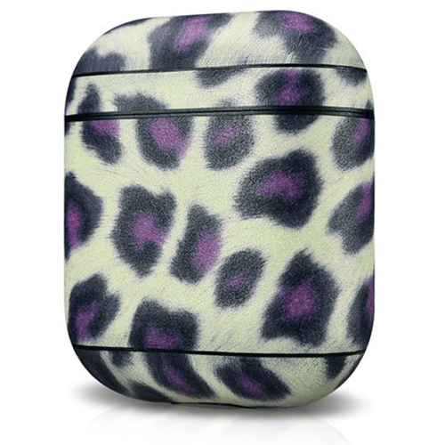 Чехол iCarer для Airpods leather series leopard фисташковый (AP004-BN)