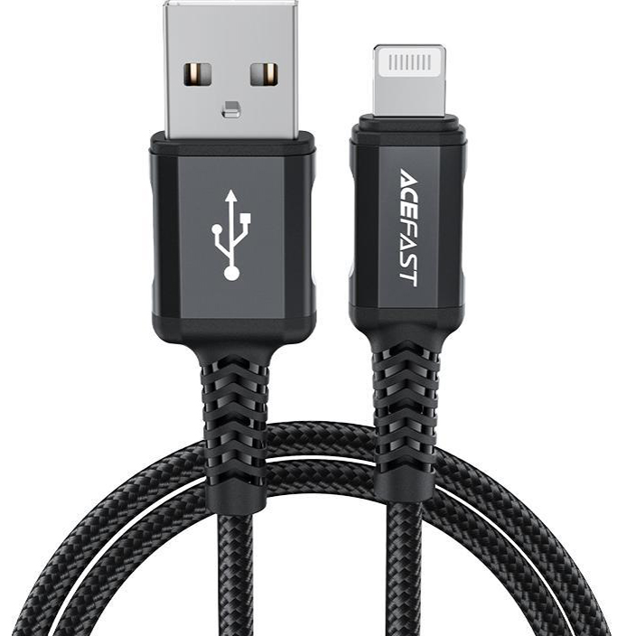 Кабель Acefast C4-02 USB-A to Lightning Cable (1,8 метра) чёрный (AF-C4-02-BK)