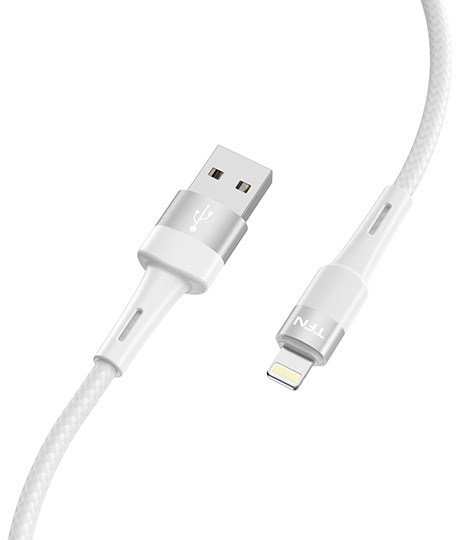 Кабель TFN 8pin Envy (Lightning-USB) нейлон (1,2 метра) белый (white)