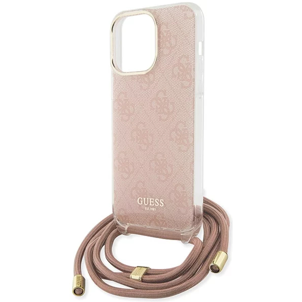 Чехол CG Mobile Guess 4G Printed Crossbody для iPhone 15 Pro Max розовый