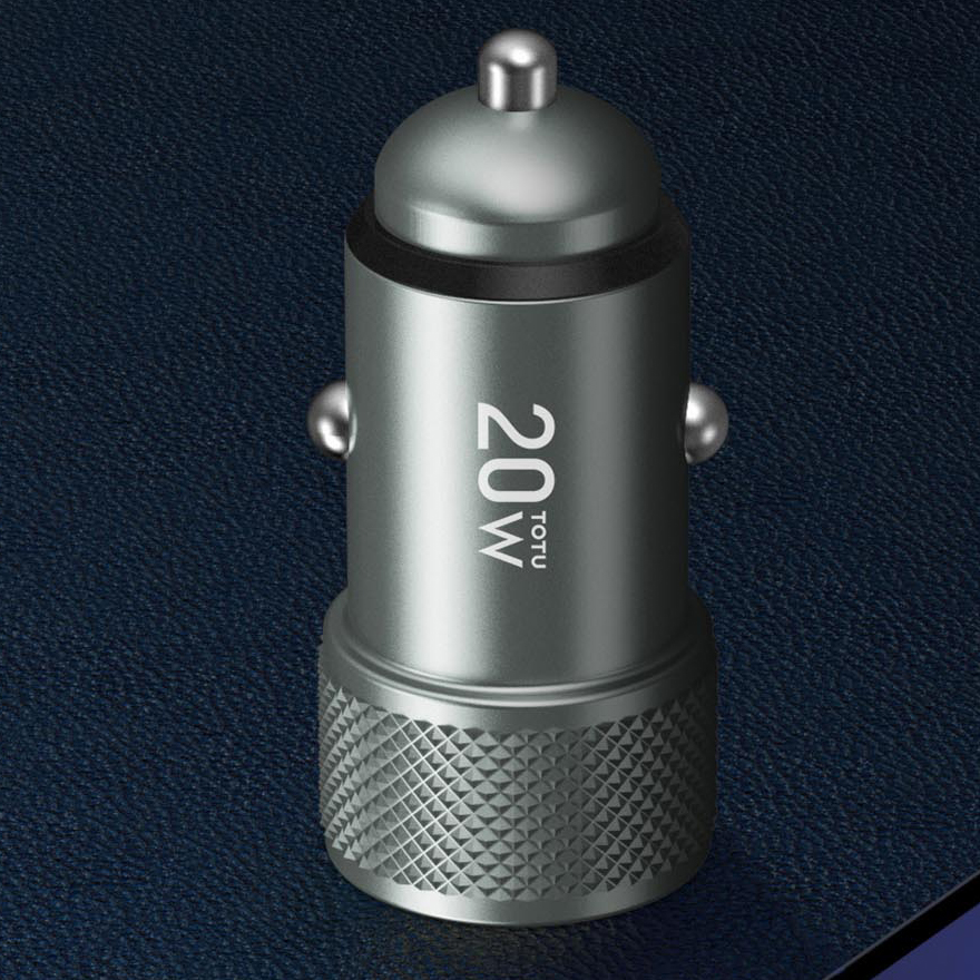 Автомобильное зарядное устройство TOTU Blade Series Car Charger 20W DCCPD-010 серый космос