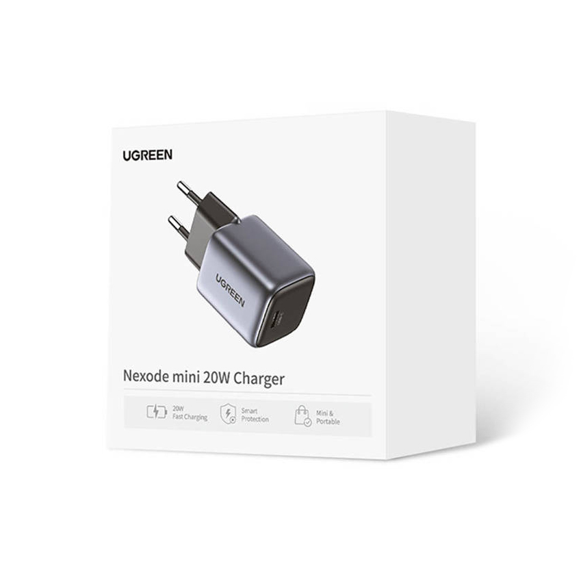 Сетевое зарядное устройство Ugreen CD318 Nexode 20W USB-C PD GaN серый космос (90664)