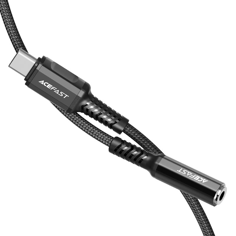 Кабель Acefast C1-07 USB-C to 3.5 mm Cable (18 сантиметров) чёрный (AF-C1-07-BK)
