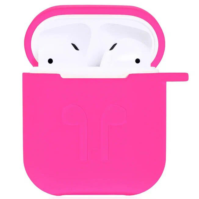 Чехол Guardi Soft Touch Protective Case для Airpods 1/2 ярко-розовый
