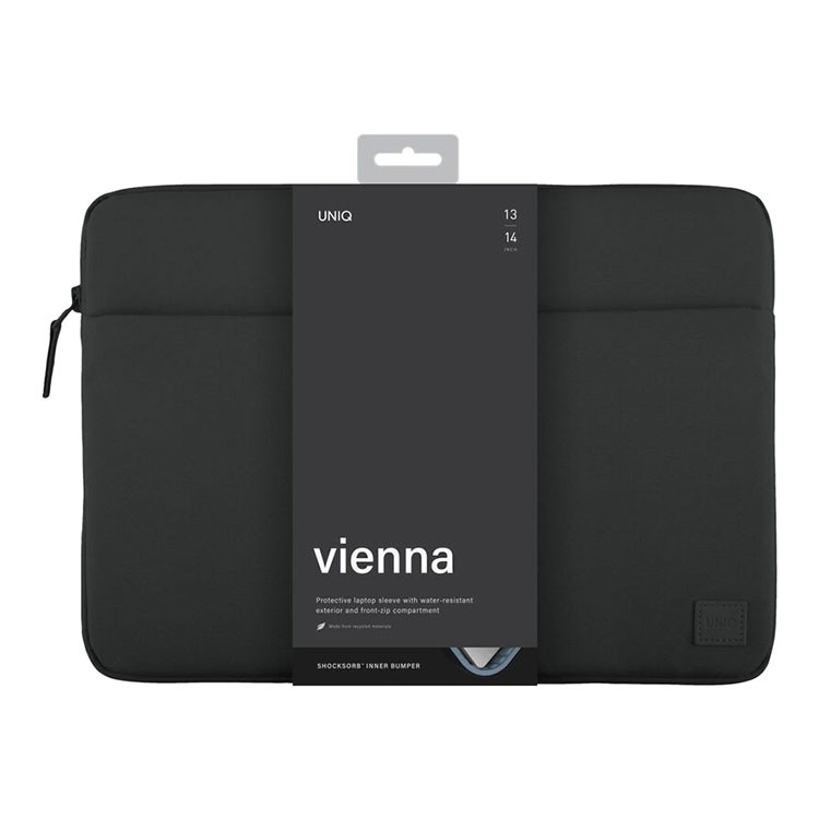 Чехол Uniq Vienna RPET Fabric Laptop Sleeve (ShockSorb) для ноутбуков 14" чёрный (Midnight Black)
