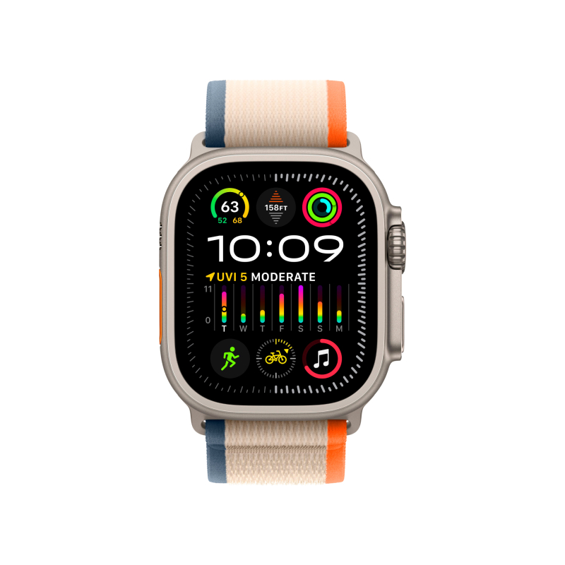 Умные часы Apple Watch Ultra 2 49 мм, GPS, титан, ремешок Trail оранжевый / бежевый