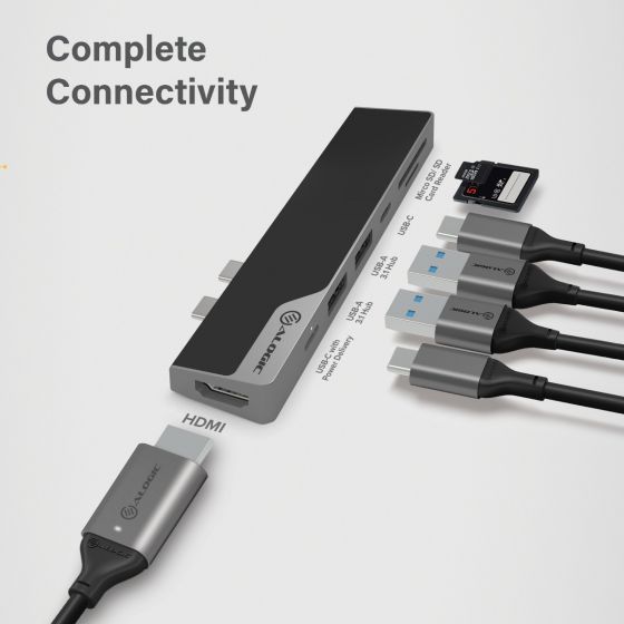 Мульти хаб ALOGIC USB-C Dock Nano Gen 2 серый космос