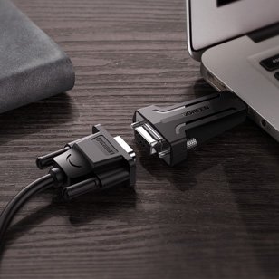 Адаптер UGREEN CM326 (80111) USB-A 2.0 to DB9 RS-232 Female Adapter чёрный (без кабеля)