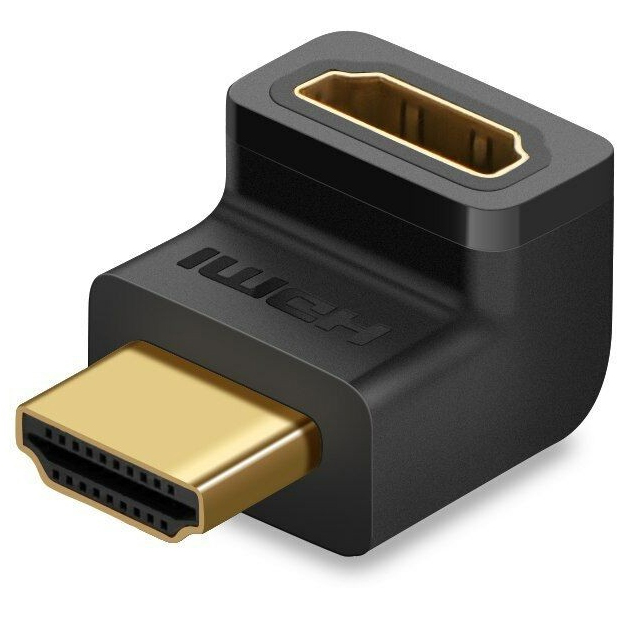 Переходник угловой Ugreen HD112 (20110) HDMI Male To Female Angled Up Adapter (вверх) чёрный