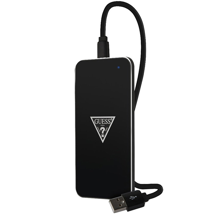 Беспроводное зарядное устройство Guess Wireless Charger чёрное/серебристое