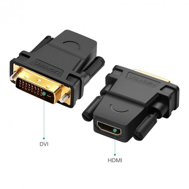 Переходник Ugreen HDMI — DVI (24+1 pin) чёрный (20124)