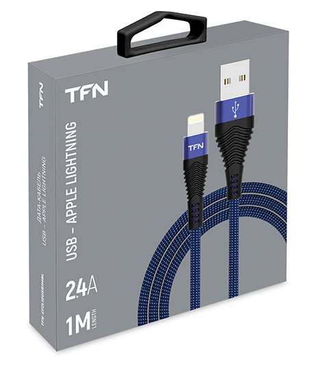 Кабель TFN 8pin (Lightning-USB) Forza (1 метр) синий/чёрный