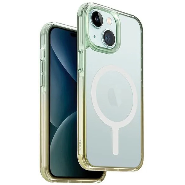 Чехол Uniq Combat Duo MagSafe для iPhone 15 мятный / жёлтый (Sea Green/Soft Yellow)
