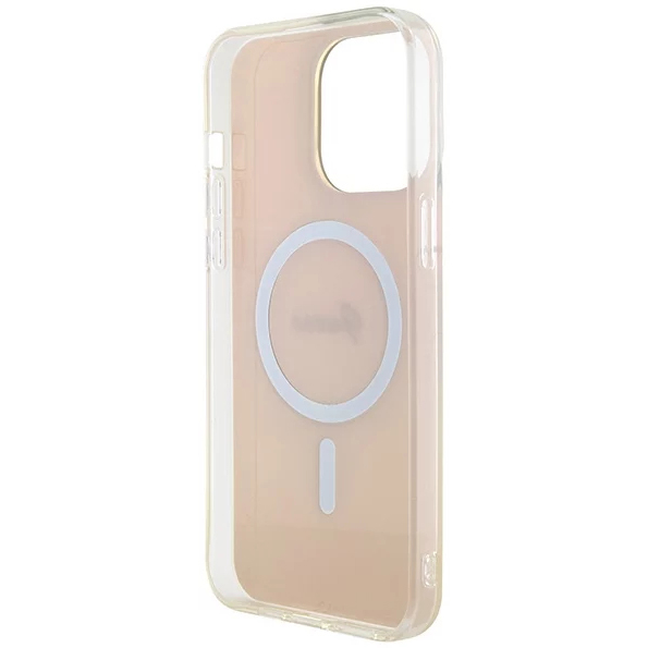 Чехол CG Mobile Guess IML Iridescent MagSafe для iPhone 15 Pro розовый градиент
