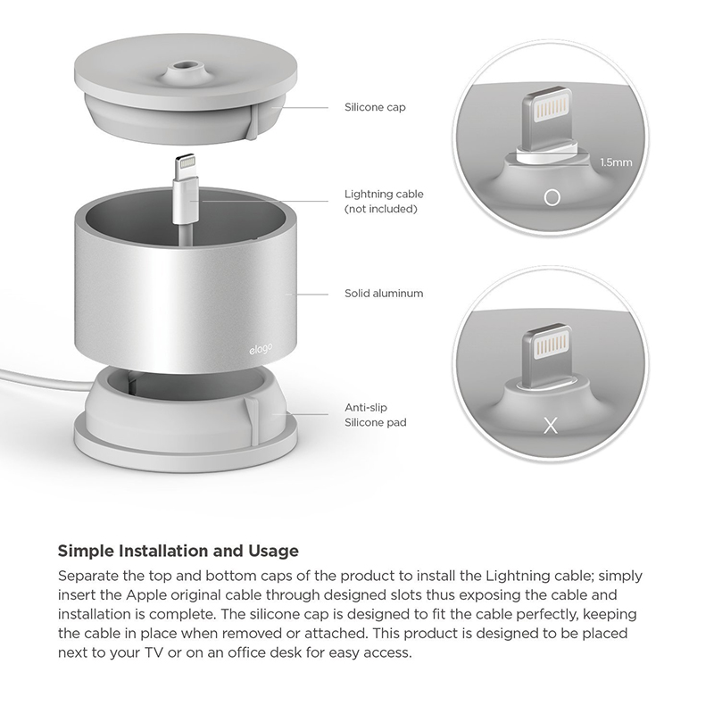 Док-станция Elago D Stand Charging Station для Apple TV Remote, iPhone, iPad mini белая