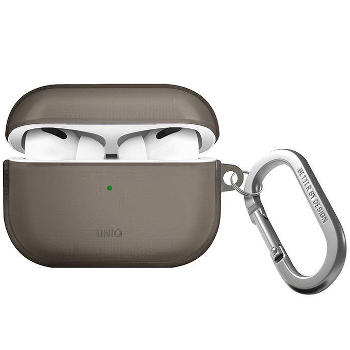 Чехол Uniq Glase для AirPods Pro 2 (2022) серый (Smoke Grey) 