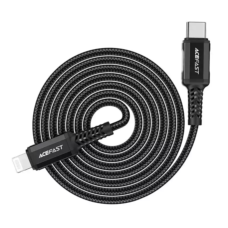 Кабель Acefast C4-01 USB-C to Lightning Charging Data Cable (1,8 метров) чёрный (AF-C4-01-BK)