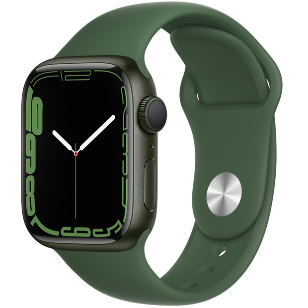 Умные часы Apple Watch Series 7 45 мм, алюминий зелёный, спортивный ремешок «Зелёный клевер»