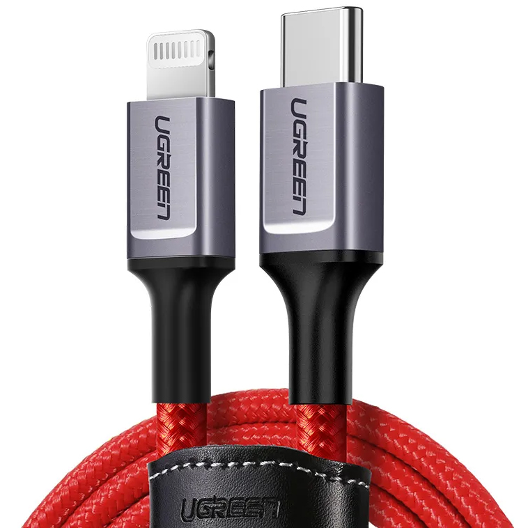 Кабель Ugreen US298 Type-C to Lightning Cable (1 метр) красный  (20309)