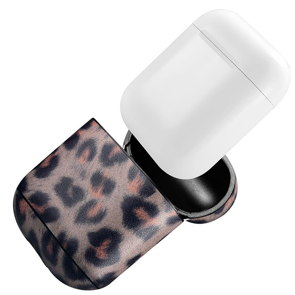 Чехол iCarer для Airpods leather series leopard какао (AP006-YW)