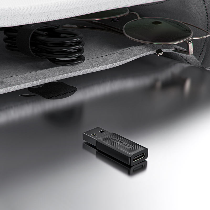 Адаптер Acefast J2 USB-C - USB-A чёрный (AF-J2-BK)