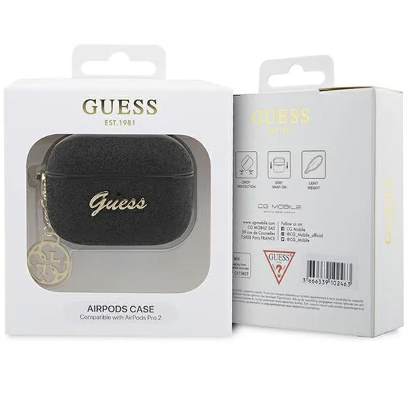 Чехол CG Mobile Guess Glitter Flakes 4G Charm для AirPods Pro 2 (2022) чёрный