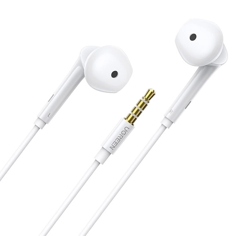 Наушники проводные UGREEN EP101 (60692) Wired Earphones 3.5 мм Plug белые