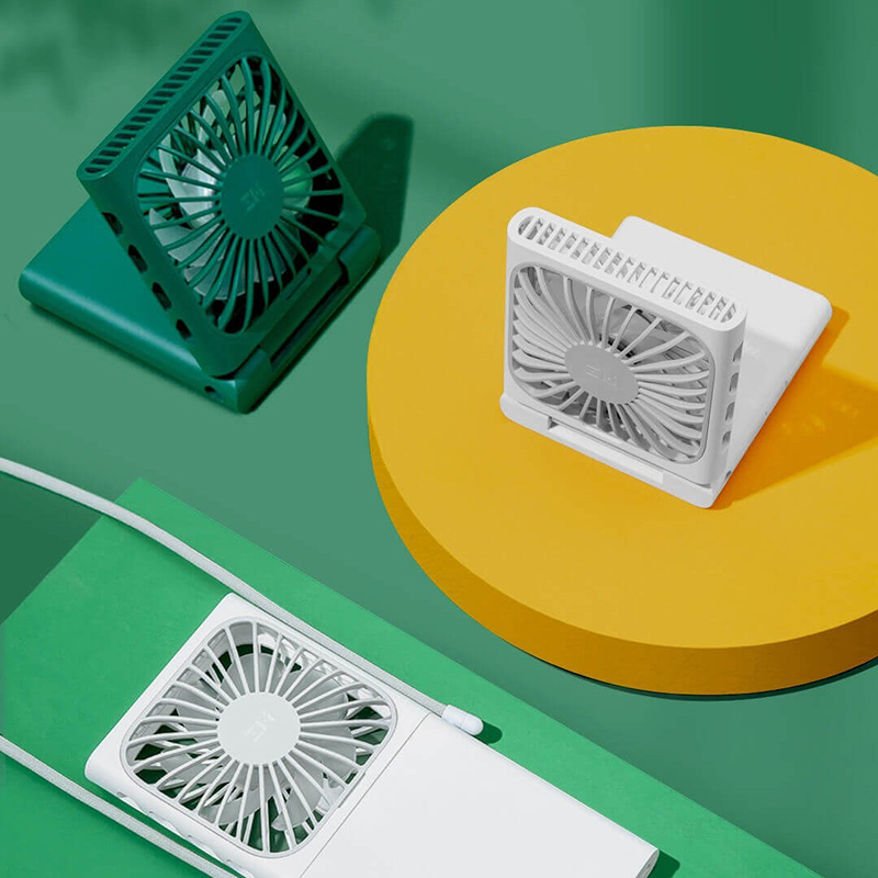 Портативный вентилятор ZMI AF217 2400 mAh Белый (складной, с ремешком на шею, подсветкой, 3 скоростями)