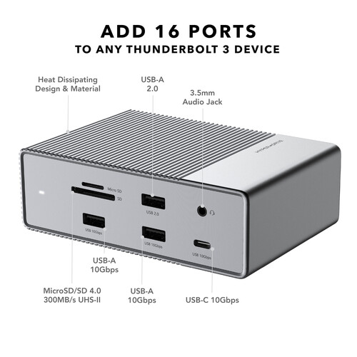 Док-станция Hyper HyperDrive GEN2 16-in-1 Thunderbolt 3 Dock (HD-G2TB3)
