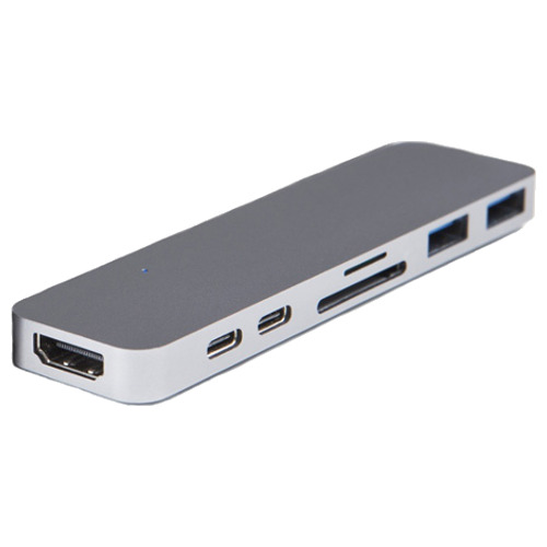 Хаб HyperDrive DUO 7-in-2 USB-C Hub для MacBook Pro/Air (USB-C) серый космос (HD28C-GRAY)
