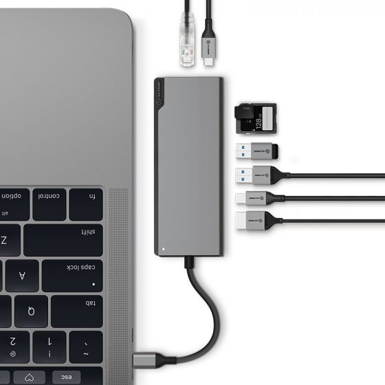 Мульти хаб ALOGIC USB-C Dock PLUS серый космос